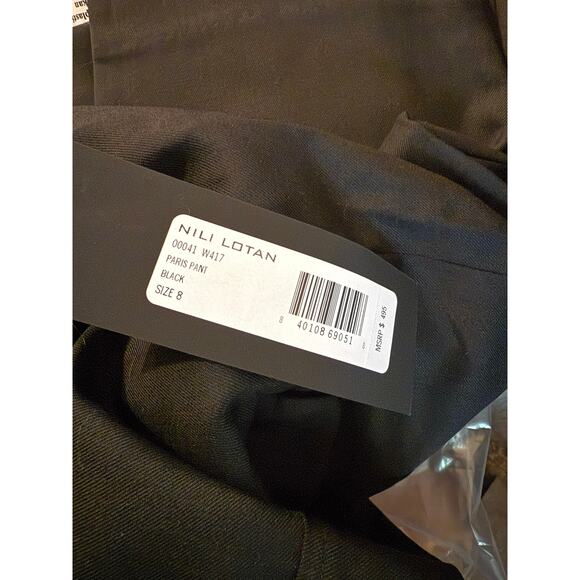 NEW! Nili Lotan $495 WOOL PARIS Pants 8 Drop Crotch Slouchy Cropped Black - Picture 3 of 11